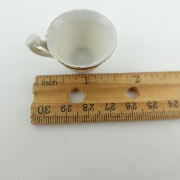 Miniature Plate, Cup and Pitcher Burgundy and Gold Victorian Style - Picture 5 of 7